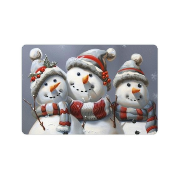 FCXZI Diatom Mud Mats Non-Slip Snowmen Hats Scarves Home Decor 24x16in