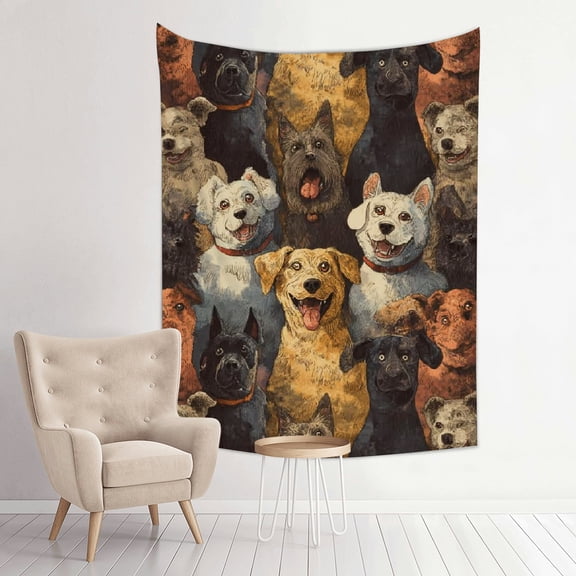 FCXZI Dogs Furry Art Tapestry Wall Decoration 100% Polyester Home Decor 30*40in