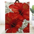 thumbnail image 1 of FCXZI Durable Soft Flannel Blanket Red Flowers Art Nouveau 3 Sizes 30*40in, 1 of 7