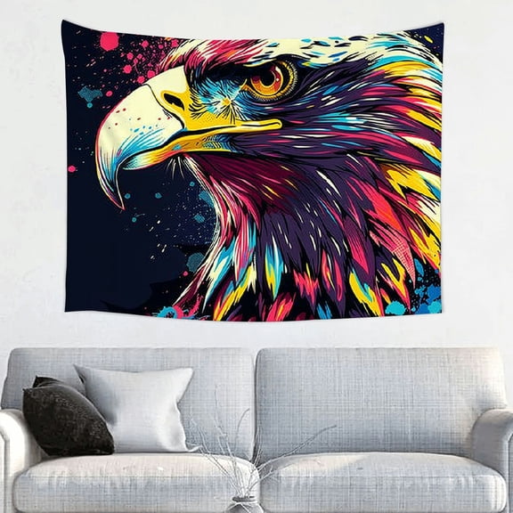 FCXZI Eagle Colorful Splash Of Paint Tapestry Wall Hanging 100% Polyester 40*30in