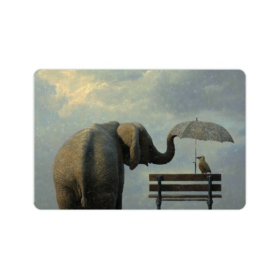 FCXZI Elephant Diatom Mud Mats Non-Slip Eco-Friendly Home Rug 24x16in