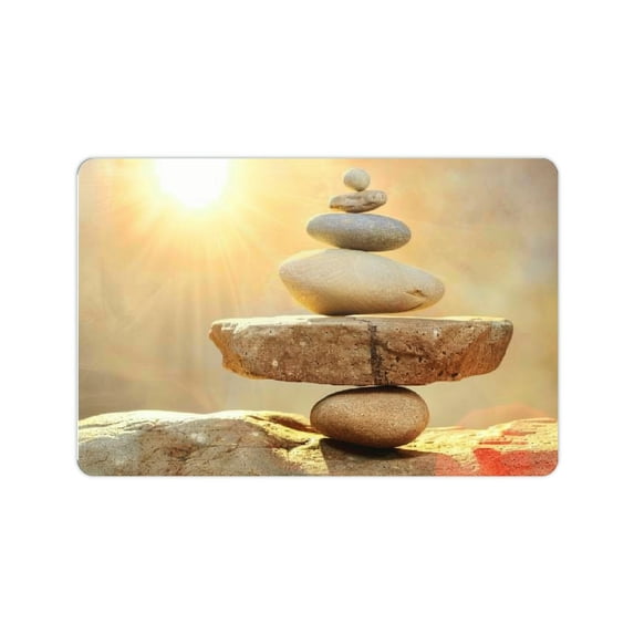 FCXZI Environmentally Friendly Balance Sun Rocks Bath Mat Home 24x16in