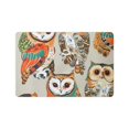 thumbnail image 1 of FCXZI Environmentally Friendly Easy To Clean Owls Colorful Wings Bath Mat 24x16in, 1 of 5