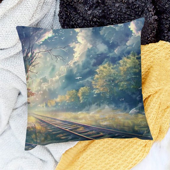 FCXZI Fantasy Art Pillow Covers 100% Linen Decorative Throw Pillow Covers for Home Sofa Couch 18x18in