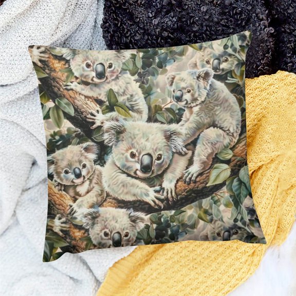 FCXZI Farmhouse Decor Koalas Tree Branch Jungle Pillow Case 18x18in