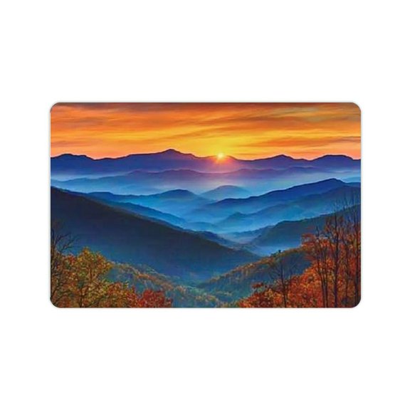 FCXZI Fashion Printed Bath Mat Anti Slip Rubber Interior Decoration Mat Floor Mat for Kitchen Bathroom Home Decoration (Avenue Mountains) 24x16in