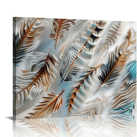 FCXZI Feathers Canvas Prints Wall Art Decor Ready To Hang Room Home Art Decor 20x16in