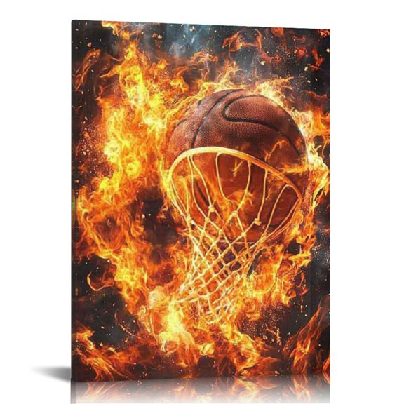 FCXZI Fire Canvas Prints Wall Art Home Decor for Living Room Office 16x20in