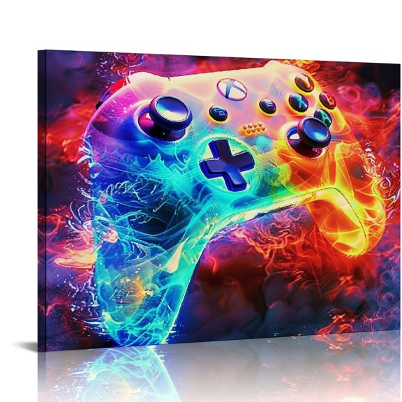 FCXZI Fire Effect Art Modern Canvas Prints Wall Decor for Bathroom, Ready To Hang Room Home Decor 16x12in