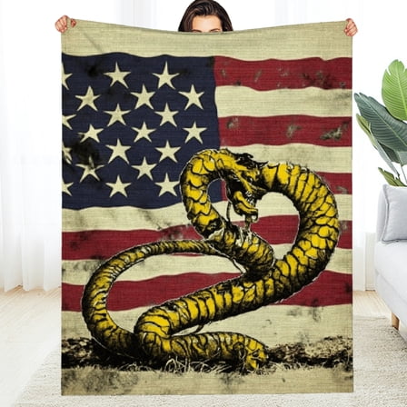 FCXZI Flag Gadskin Don't Tread On Me Flannel Blanket, All-Season Soft Warm 30*40in