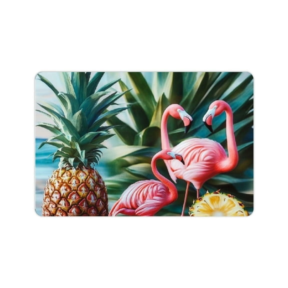 FCXZI Flamingos Pineapple Beach Diatom Mud Bath Mat Non-Slip 24x16in