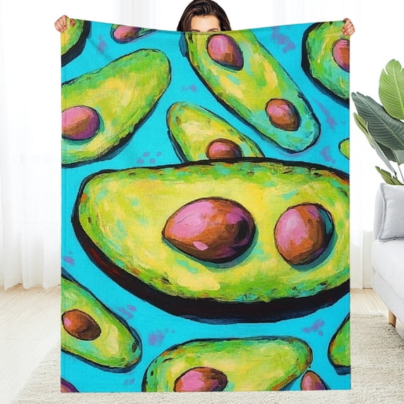 FCXZI Flannel Blanket Avocado Pop Art Cozy Decorative Multi-Purpose 30*40in