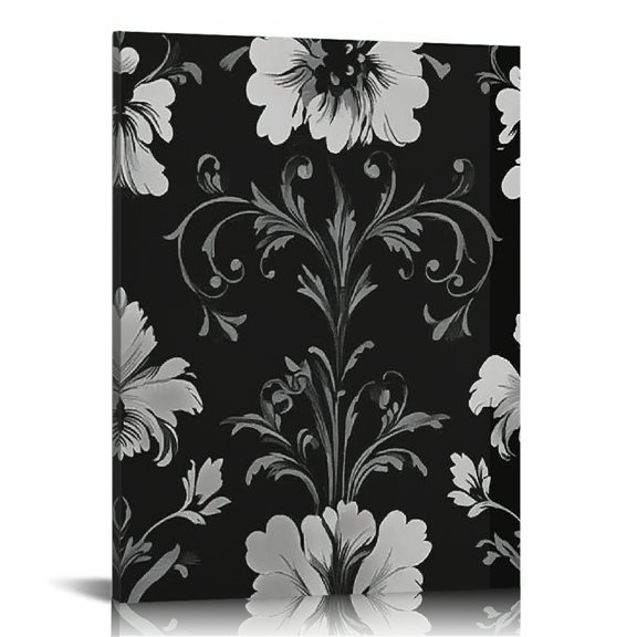 FCXZI Floral Design Black White Canvas Wall Art Home Decor 16x20in