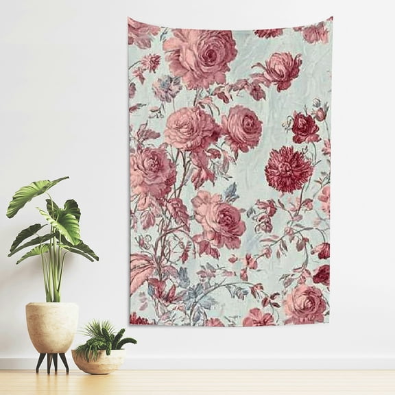 FCXZI Floral Print Baroque Rococo Wall Tapestry Art 100% Polyester 40*60in