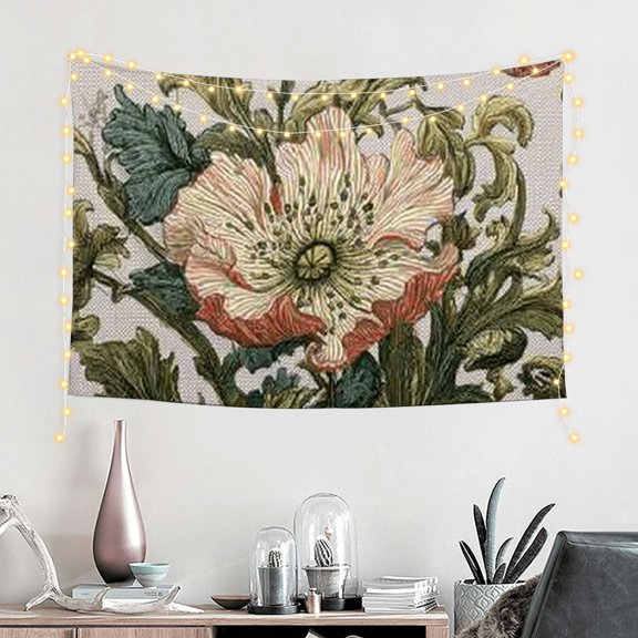 FCXZI Flower Foliage Baroque Print Tapestry Wall Art Decoration 60*40in