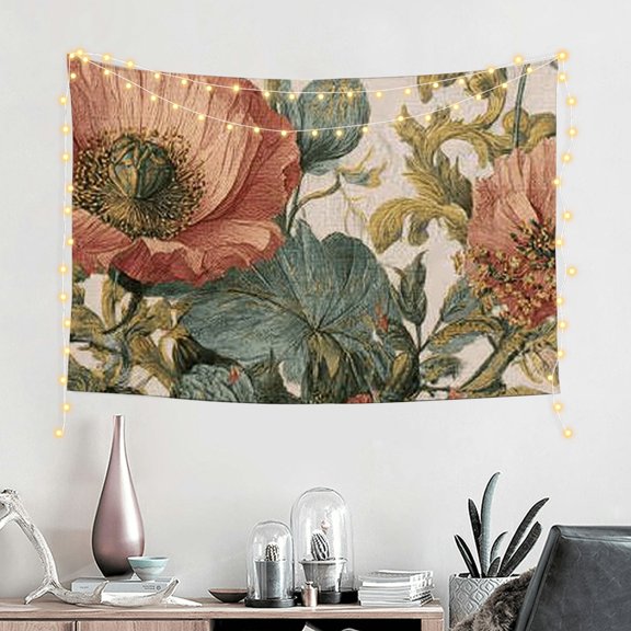 FCXZI Flower Foliage Baroque Tapestry Wall Art Home Decor 100% Polyester 60*40in