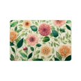 thumbnail image 1 of FCXZI Flower Pattern Green Leaves Diatom Mud Mat Non-Slip Home Rug 24x16in, 1 of 5