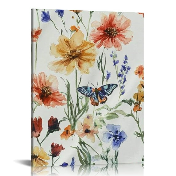 FCXZI Flowers Butterfly Canvas Prints Wall Art Home Decor 12x16 12x16in