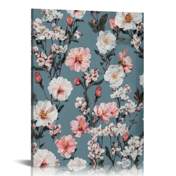 FCXZI Flowers Fabric Patterns Wall Decor Canvas Art for Home 12x16in