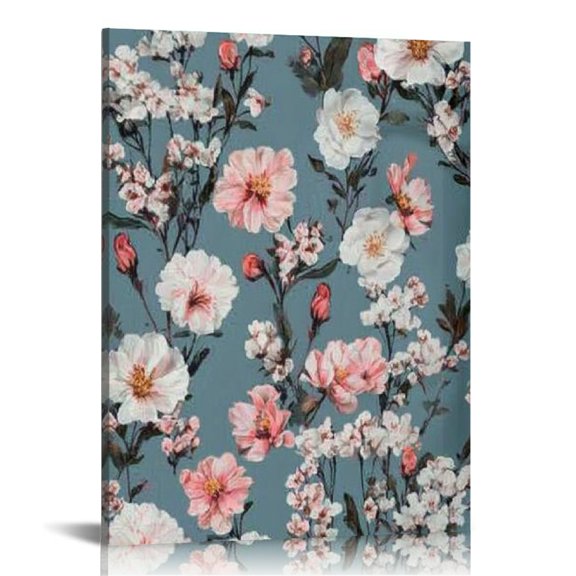 FCXZI Flowers Fabric Patterns Wall Decor Canvas Art for Home 16x20in