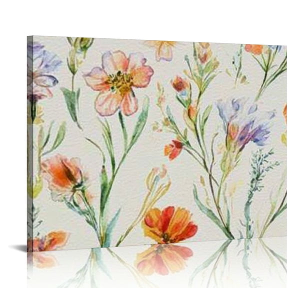 FCXZI Flowers Green Stem Canvas Wall Art Print Home Decor Ready To Hang 16x12in