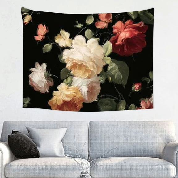 FCXZI Flowers Roses Rococo Print Wall Tapestry for Home Decoration 40*30in