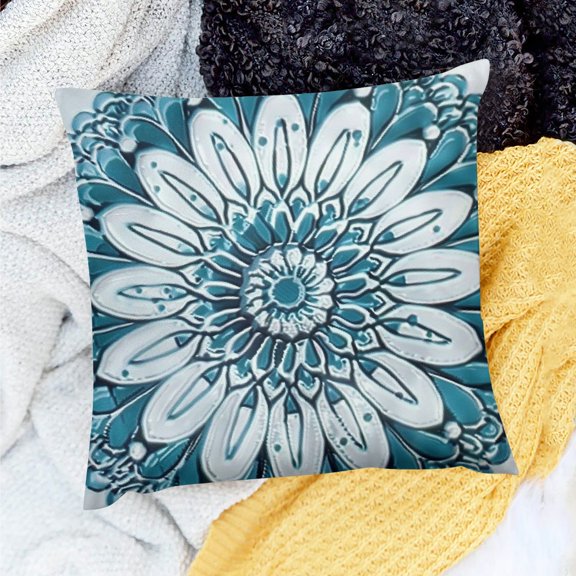 FCXZI Flowers Theme Pillow Cushion Case for Home Sofa Couch Decor Linen 100% - Set of 1, Various Sizes, Invisible Zipper 18x18in