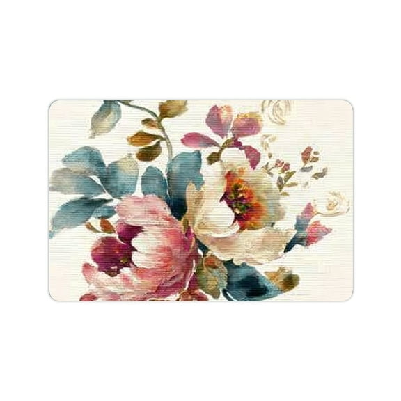 FCXZI Flowers Watercolor Rococo Fast Absorption Bath Rug Mat 24x16in