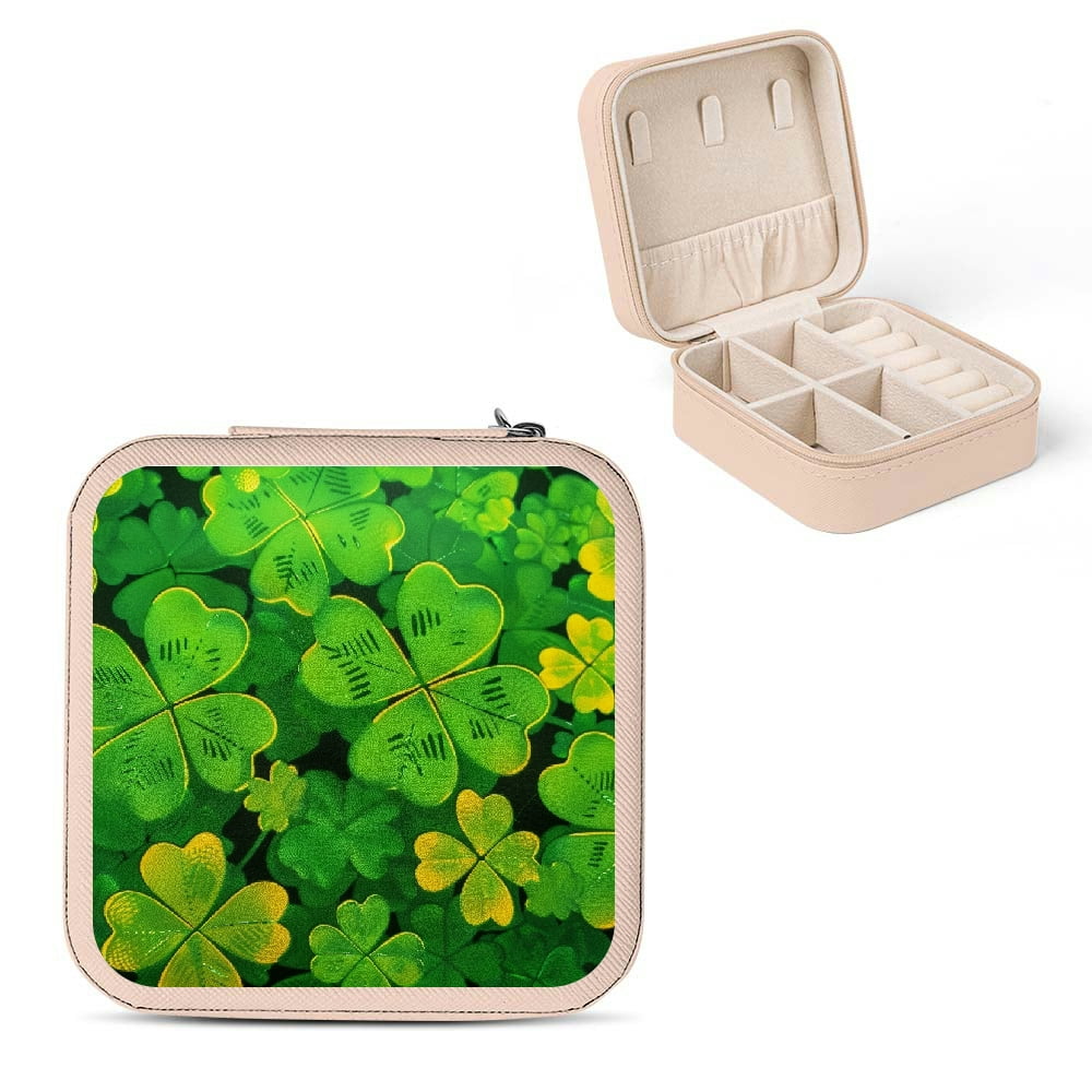 FCXZI Four Leaf Clovers Jewelry Box for Women Travel Organizer Pink ...