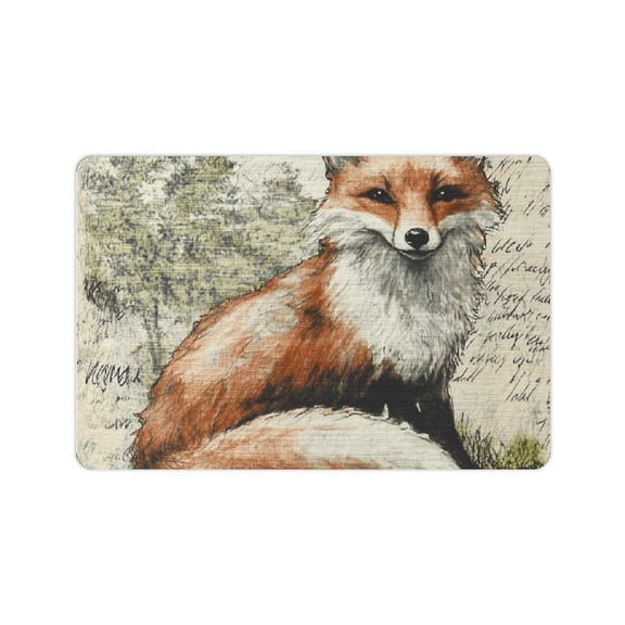 FCXZI Fox Diatom Mud Mats Non-Slip Eco-Friendly Quick Drying Home 24x16in