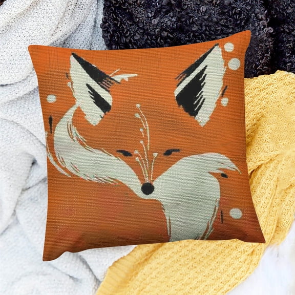 FCXZI Fox Theme Party Decor Birthday Gift Indoor Linen Decoration for Home Sofa Couch 18x18in
