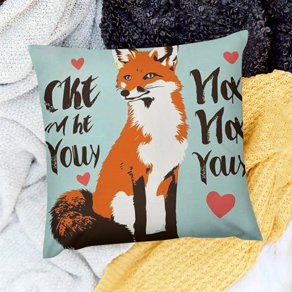 FCXZI Fox Theme Pillow Covers Decoration for Home Sofa Couch 100% Linen - Set of 1, Invisible Zipper Design, Multiple Sizes 20x20in