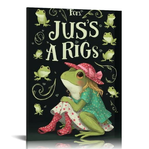 FCXZI Frog Girl Feminist Art Modern Canvas Prints Wall Decor 16x20in