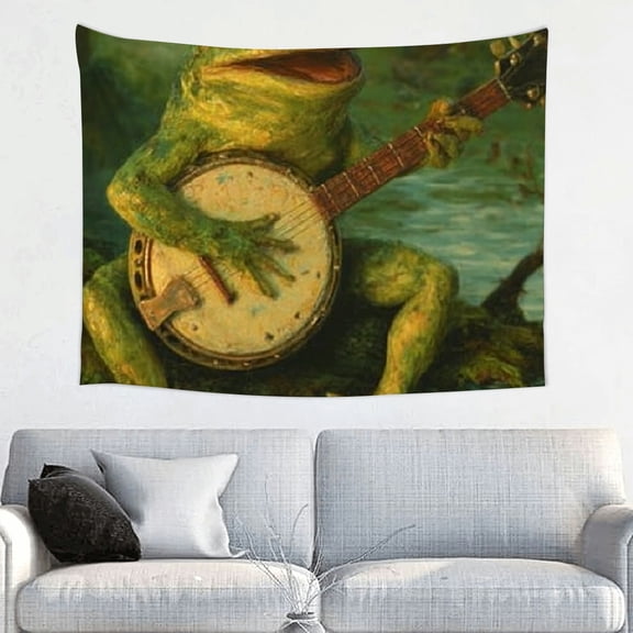 FCXZI Frog Guitar Swamp Tapestry 100% Polyester Wall Hanging Decor 40*30in