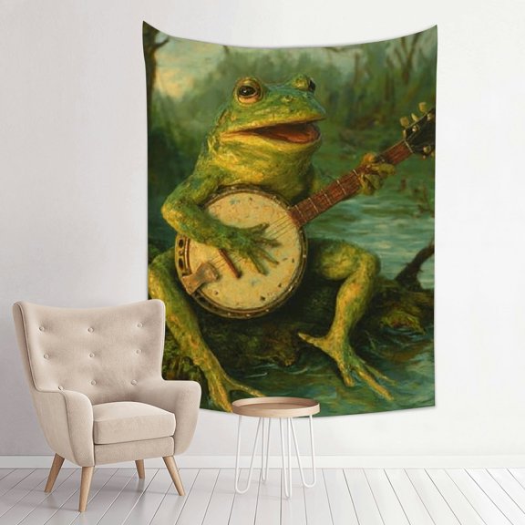 FCXZI Frog Guitar Swamp Wall Hanging Tapestry for Bedroom Living Room 30*40in