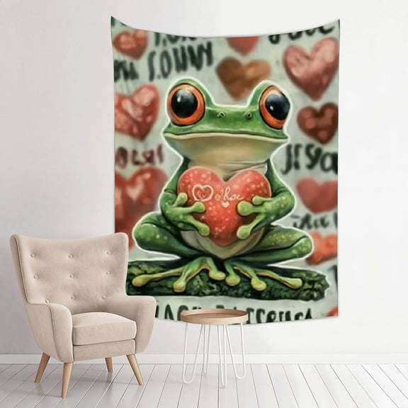 FCXZI Frog Heart Love Tapestry Wall Hanging 100% Polyester Home Decor 30*40in