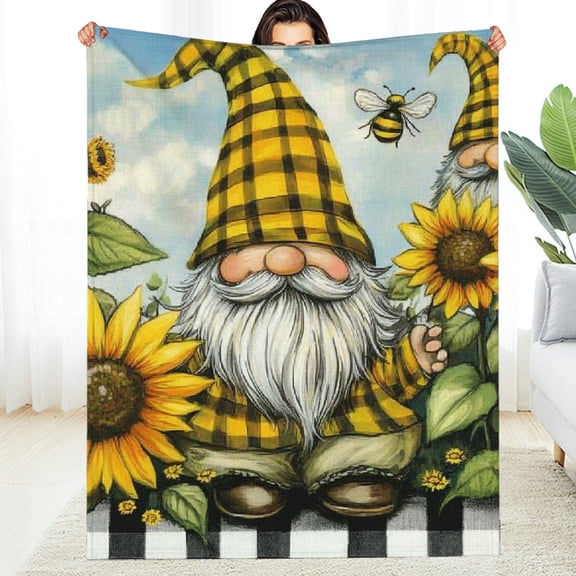 FCXZI Fuzzy Fluffy Soft Cozy Blanket Sunflowers Bee Flannel 60x80 40*50in