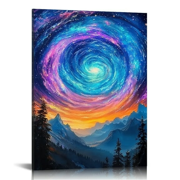 FCXZI Galaxy Space Art Canvas Wall Art Prints for Home Decor 12x16in