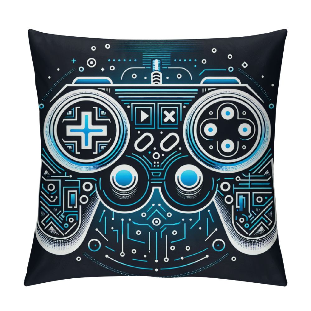 FCXZI Gamer Throw Pillow Cover Soft Video Game Gamepad Pillow Case