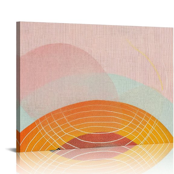 FCXZI Geometric Abstract Art Print On Canvas Wall Decor for Home, Living Room, Bedroom, Office - Ready To Hang Room Home Art Decor 16x12in