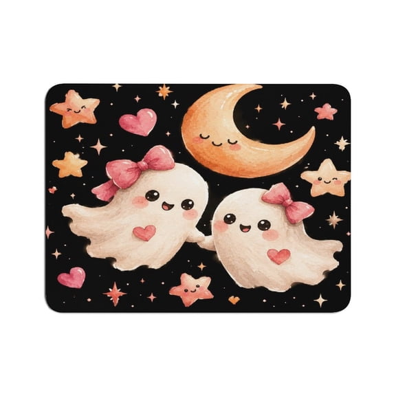 FCXZI Ghost Moon Mouse Pad, Square Smooth Surface Desk Mat, Stitched Edge for Office, Laptop, Computer, Home,