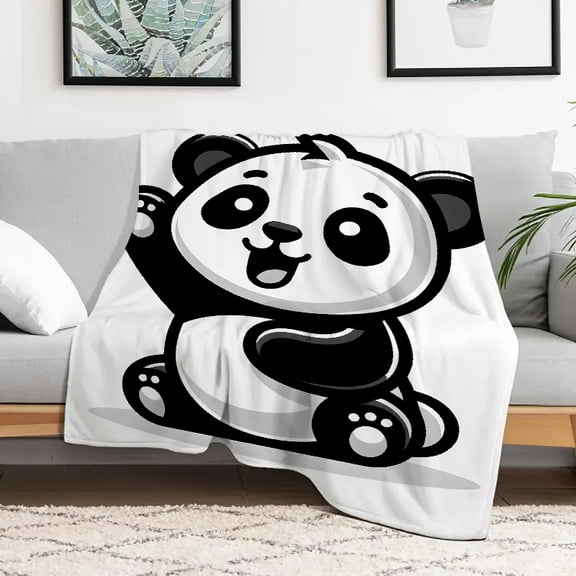 FCXZI Giant Panda Warm Cozy Decorative Flannel Blanket Multi-Purpose 40x50in