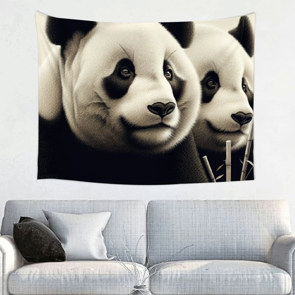 FCXZI Giant Pandas Wall Tapestry Art 100% Polyester Home Decor 40*30in