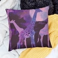 thumbnail image 1 of FCXZI Giraffe Holiday Pillow Case 100% Linen Decorative Cover 18x18in, 1 of 5