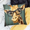 thumbnail image 1 of FCXZI Giraffe Pillow Case 100% Linen Decorative Cover for Sofa 18x18in, 1 of 5