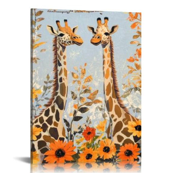 FCXZI Giraffes Flowers Canvas Wall Art Home Decor Prints 12x16 12x16in