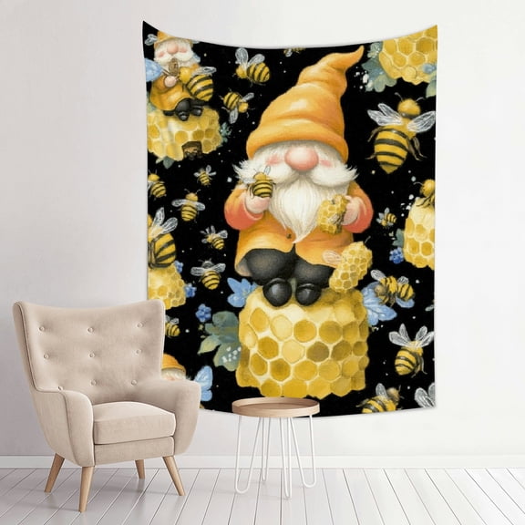 FCXZI Gnomes Bees Honeycombs Tapestry 100% Polyester Wall Art 30*40in