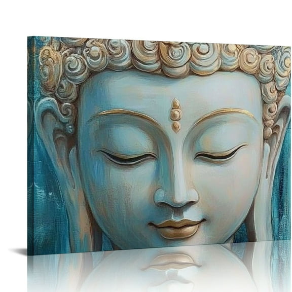 FCXZI Gold Buddha Canvas Wall Art For Bedroom Yoga Room Decor,  Wall Decorations For Office Living Room Painting Pictures Artwork P Prints Buddhist Meditation 16x12in