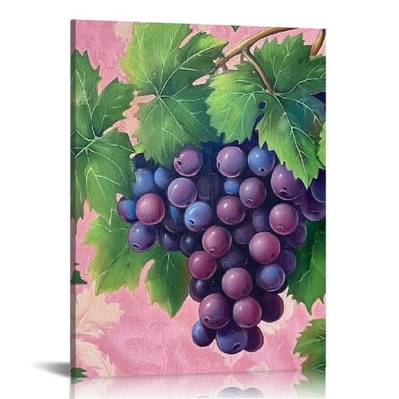 FCXZI Grapes Leaves Canvas Wall Art Home Decor for Living Room Office 12x16in