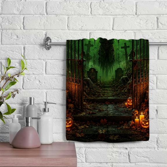 FCXZI Graveyard Scarecrow Gate Absorbent Hand Towels, 100% Polyester Soft Bath Towel, Hand Towel For Kitchens Bathrooms Showers